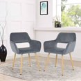 thumbnail image 2 of Dining Chairs Dining Room Chair Kitchen Chair of 2 Dining Metal Side Chairs Arm Side Chairs Set of 2 Metal Legs for Home Kitchen Bedroom Living Room, Grey, 2 of 7