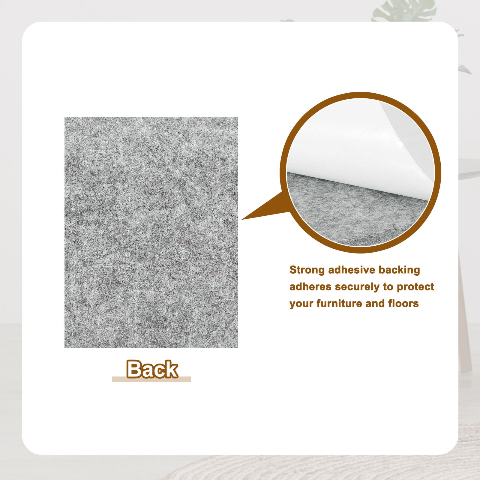 Felt Furniture Pads, 12Pack 7.87" x 5.91" Adhesive Backed Felt Non-slip Anti-scratch Chair Leg Protectors for Protecting Hardwood Floor, Grey