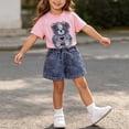 thumbnail image 5 of Mitankcoo Summer Outfit Sets for Toddler Girls Print Short Sleeve Tops & Jean Shorts 2 Piece Daily Casual 0-6Y, 5 of 6