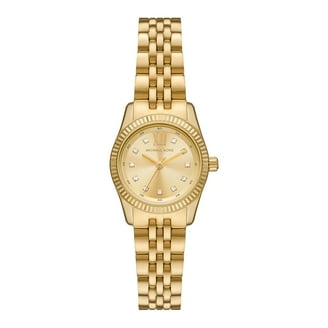 Michael Kors Men's Lexington Chronograph Gold-Tone Leather Watch