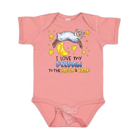 

Inktastic I Love My Peepaw to the Moon and Back Cute Sheep Boys or Girls Baby Bodysuit