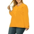 thumbnail image 4 of Agnes Orinda Women's Plus Size Winter Work Formal Ruffle V Neck Chiffon Blouse, 4 of 6