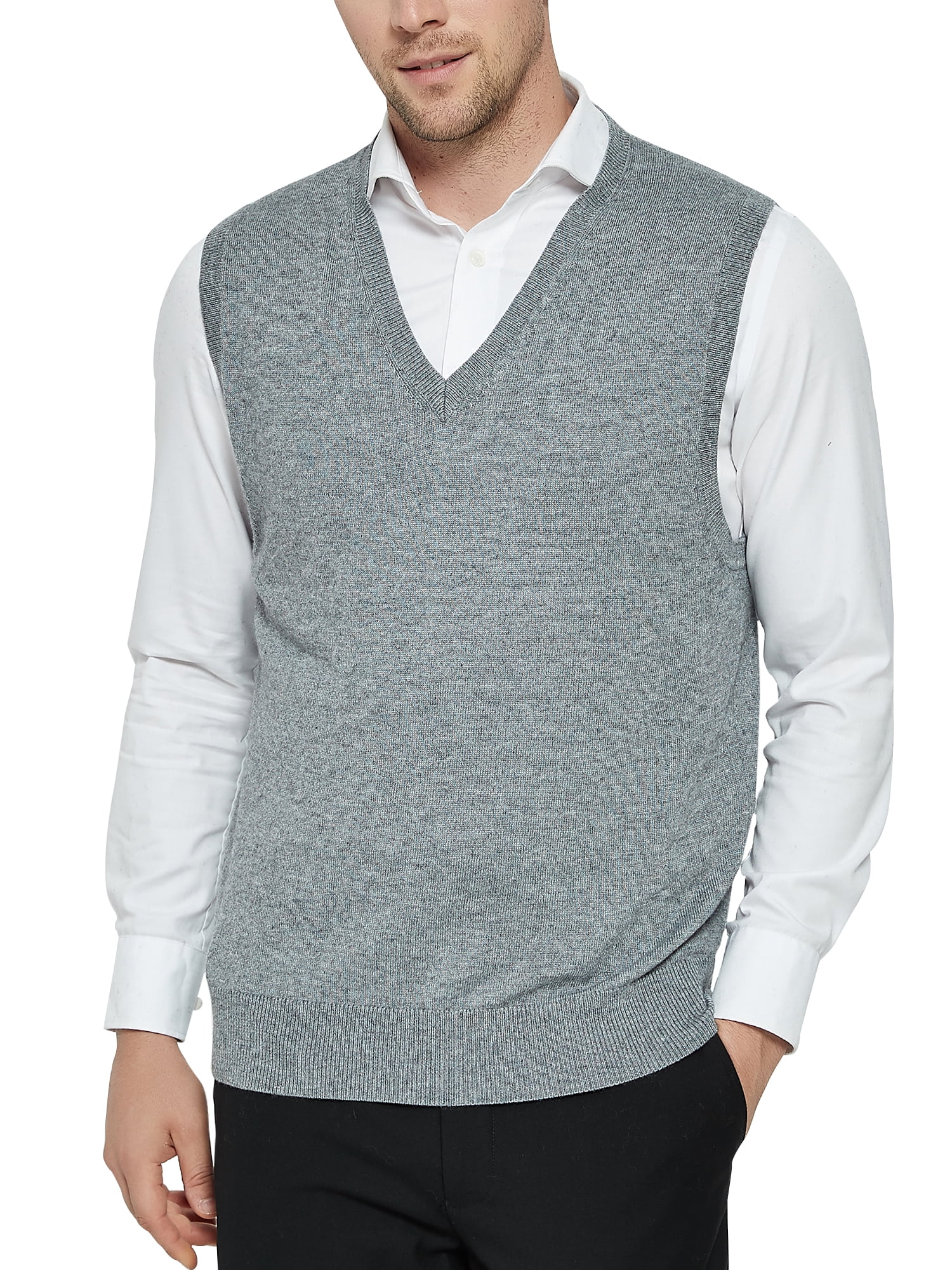 Mens Sleeveless Fine Knit Sweater Vest 