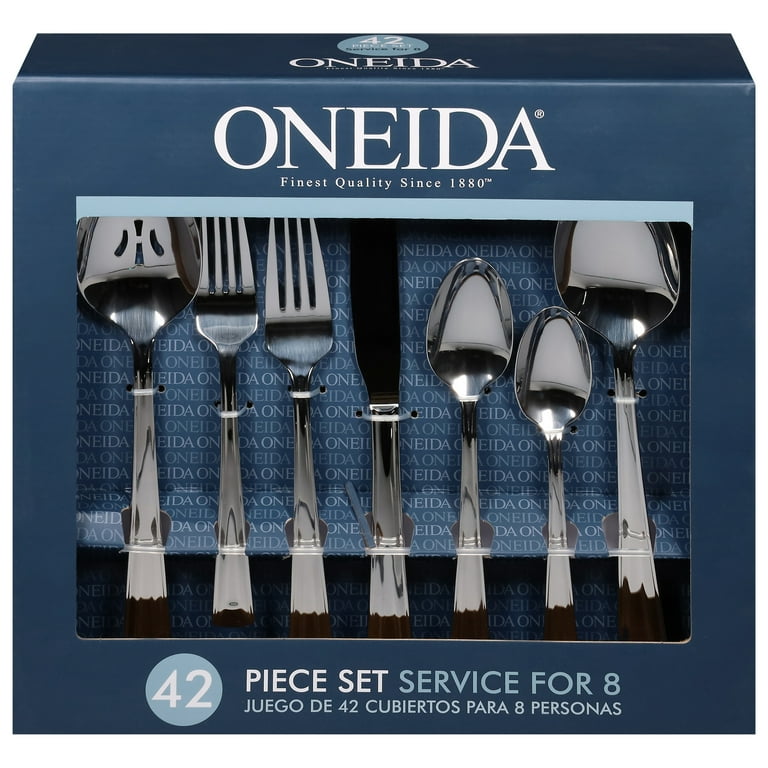 Oneida Cella 42 Piece Stainless Steel Everyday Silverware Flatware