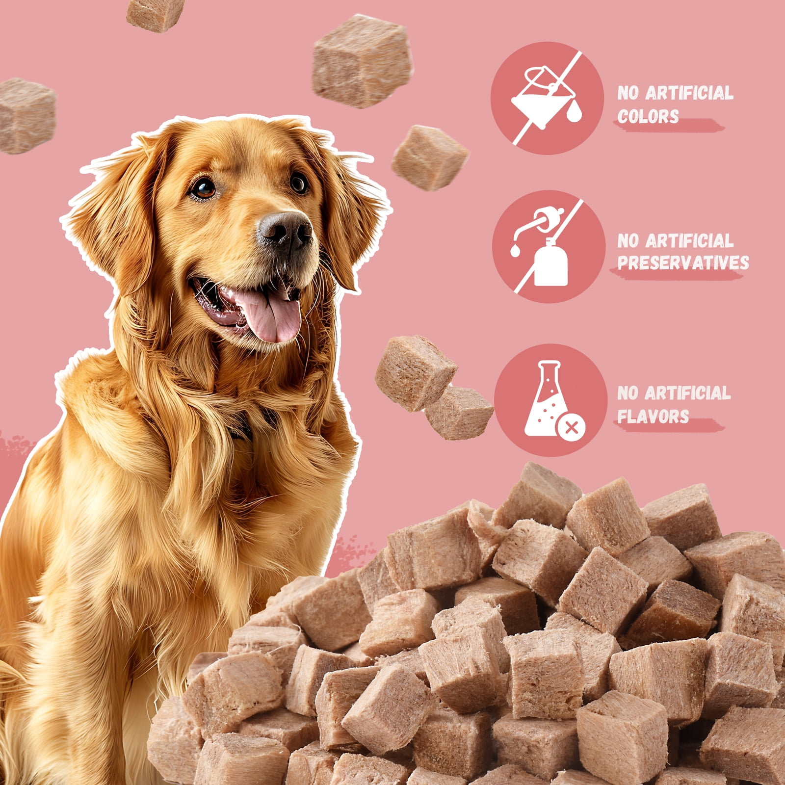 (5 pack) PAWMATE Freeze Dried Duck Treats for Dogs & Cats, Healthy Single Ingredient, High Protein Snacks for Training, 10.23oz