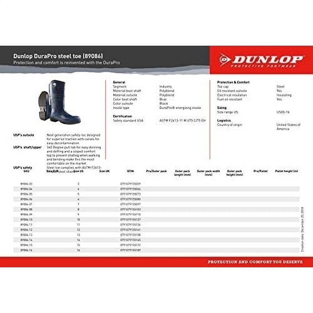 DUNLOP DuraPro PVC Steel Toe Waterproof Pull On Work Boot Navy Blue - 89086 NAVY BLUE - image 4 of 4