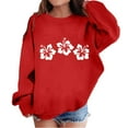 thumbnail image 1 of Aocisk Chandail à Capuchon pour Filles, Haut à Enfiler pour Tout-Petits, Tenue Décontractée, Rouge, 9-10 Ans, 1 of 4