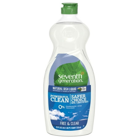 Seventh Generation Free & Clear Fragrance Free Dish Liquid Soap, 25 oz