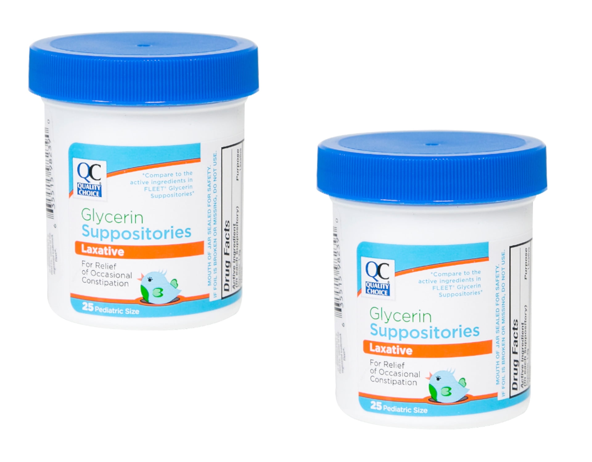 2 Pack Quality Choice Infants Glycerin Suppositories Laxative Relief 25 Ct Each Walmart Com