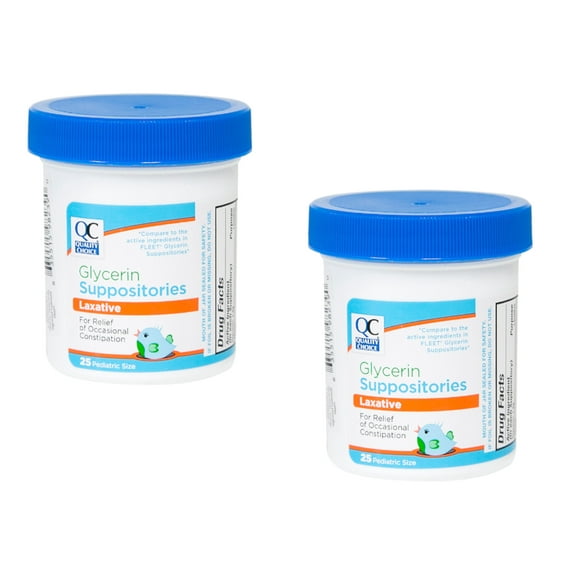 2 Pack Quality Choice Infants Glycerin Suppositories Laxative Relief 25 Ct Each