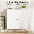thumbnail image 6 of Shoe Storage Cabinet with 2 Flip Drawers, 31.5" W Fluted Shoe Cabinet for Entryway, Hidden Shoe Cabinet Storage, Narrow Free Standing Shoe Orgnaizer Rack Cabinet for Foyer Hallway, White, 6 of 8