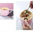 thumbnail image 4 of Farcauo 21oz Pink Soup Bowls Microwave Safe with Handles Spoon and Coaster Large Soup Mug XXL Coffee Mugs Big Ceramic Tea Cups Cappuccino Cup Gift Birthday Gifts for Women and Men, 4 of 8