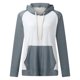 thumbnail image 2 of Gibobby Sudadera de Manga Larga Sudaderas con capucha informales para mujer Bloque de color Sudaderas con cordón de manga larga Tops ligeros con bolsillo （Gris， L), 2 of 5