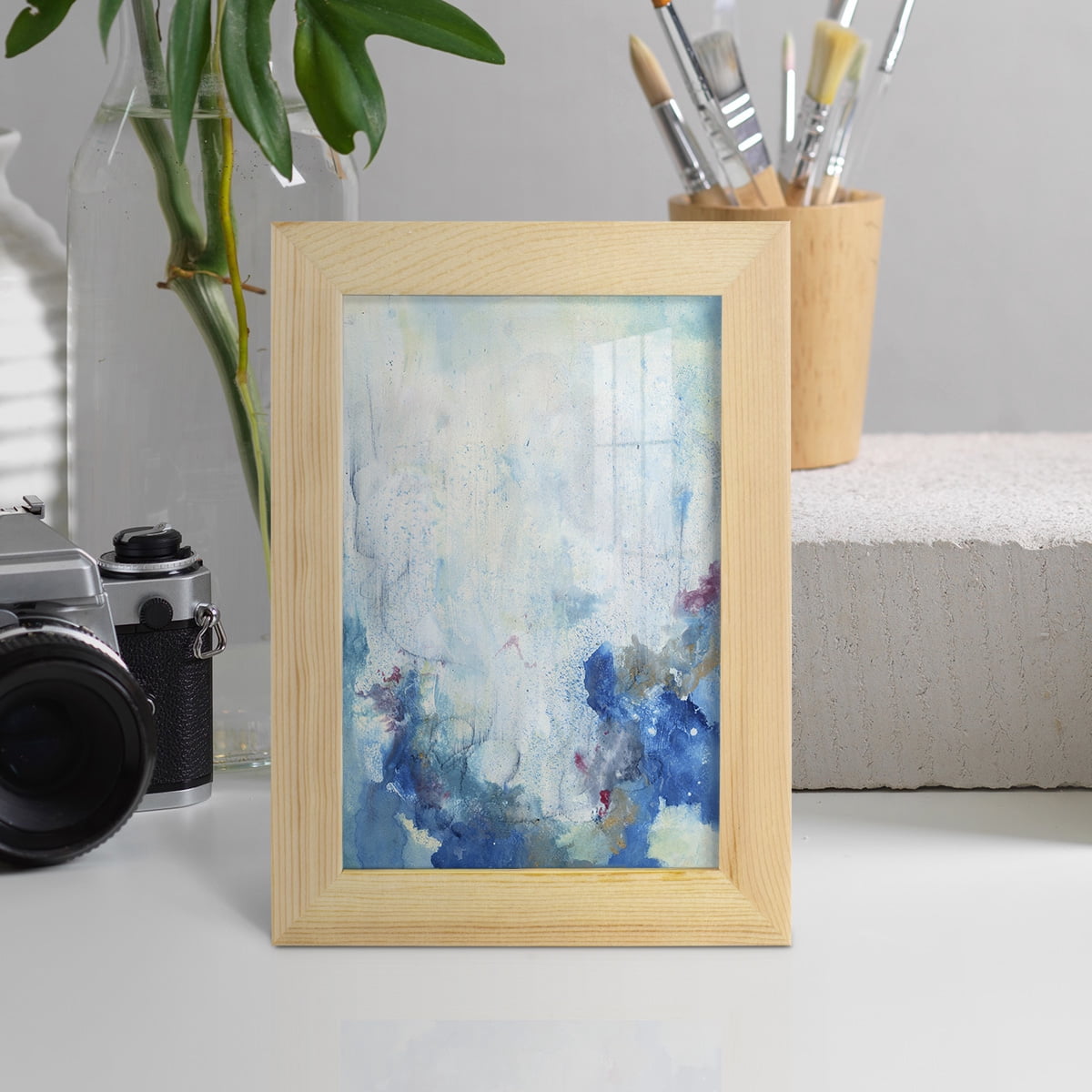In the Mist II - Framed Print w/glass - Natural Wood