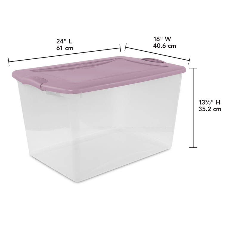 Sterilite Large Latching Storage Bin, 66 Quart Clear Plastic