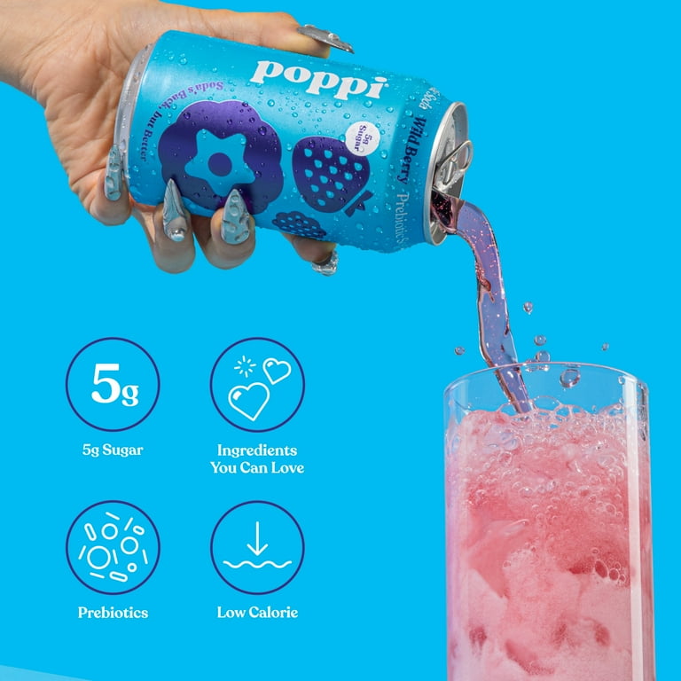 poppi Juicy Refresh Prebiotic Soda Variety Pack, 12 fl oz, 8 Pack