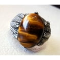 thumbnail image 4 of Tiger Eye Mans Ring, Natural Tiger Eye Ring, Eagle Claw Ring, Silver Jewelry, 925 Silver Ring, Birthday Gift, Heavy Mens Ring, Arabic Design, Ottoman Style Ring, Christmas, Turkey Mens Signet Ring, 4 of 6