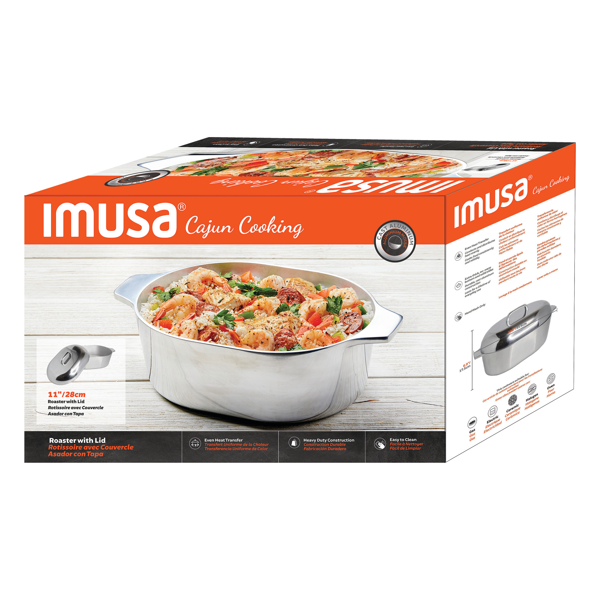 IMUSA 11" Cast Aluminum Oval Roaster with Lid photo 2