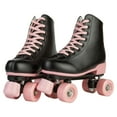 thumbnail image 3 of JOJOLAM Roller Skate, Adult Teen Classic High Top Roller Skates with Light up Wheels, Black&Pink (Women's 7.5), 3 of 10