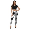 thumbnail image 5 of HDE Trendy Design Workout Leggings Fun Fashion Graphic Printed Cute Patterns Black and White Diamonds - XXL, 5 of 6