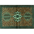 thumbnail image 1 of Ahgly Company Indoor Rectangle Persian Turquoise Blue Traditional Area Rugs, 4' x 6', 1 of 4