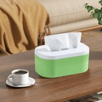 Fmbmuo Plastic Tissue Box Holder - Minimalist Desktop Napkin Organizer for Home, Office and Car (Standard Size,green)