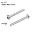 thumbnail image 2 of Unique Bargains M4x35mm Machine Screws Pan Phillips Cross Head Screw Fasteners Bolts 60Pcs, 2 of 3