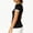 #JIE/-Black1, variant on Womens V Neck T Shirts Summer Stretchy Fitted Short Sleeve Ribbed Knit Basic Tee Tops