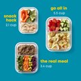 thumbnail image 6 of Pyrex MealBox 4-cup Divided Glass Food Storage Container with Turquoise Lid, Best Used for Leftover Storage and Reheating, 6 of 9