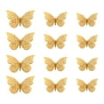 thumbnail image 2 of Anhility 3D Butterfly Wall Decor, 12Pcs Gold Butterfly Decorations for Birthday & Party Celebrations, Removable Stickers, 2 of 6