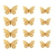 thumbnail image 2 of Pegatinas de pared de mariposas doradas - 12 piezas de decoraciones metálicas 3D para fiestas, cumpleaños y decoración del hogar | Calcomanías de pared extraíbles con puntos adhesivos, 2 of 5
