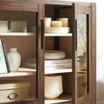 thumbnail image 4 of Modway Nell Tempered Glass Doors Accent Cabinet in Walnut, 4 of 9