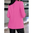 thumbnail image 2 of Womens Long Sleeve Blazer Business Casual Open Front Work Office Suit Jackets Pink M, 2 of 4