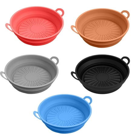 

Air Fryer Silicone Basket|8.5inch Reusable Air Fryer Basket Bowl Non Stick|Heat Resistant Accessories for Airfyer Replacement for Parchment Paper Liners