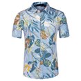 thumbnail image 3 of Lars Amadeus Men's Short Sleeve Printed Button Front Beach Hawaiian Shirt, 3 of 8