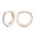 thumbnail image 5 of 925 Sterling Silver Post Small Hoop Earrings Cubic Zirconia Huggie Hoop Earrings,3 Pairs 14K Rose Gold Plated Cartilage Piercing Earrings Ear Cuff Tiny Hoop Earrings for Women Men 8mm 10mm 12mm, 5 of 6