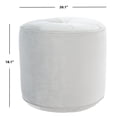 thumbnail image 3 of SAFAVIEH Hawkem Tufted Cylinder Ottoman, Light Grey ( 20.1 in. W x 20.1 in. D x 18.1 in. H), 3 of 7