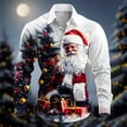 thumbnail image 2 of Stamzod Christmas Long Sleeve Shirts for Men Casual Turndown Party Button Up Shirt Men Weedding Dress Shirts Red B M, 2 of 3