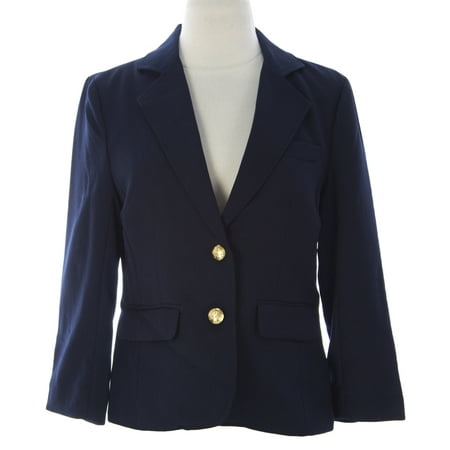 Priorities - PRIORITIES Women's Classic 3/4 Slv Blazer Navy - Walmart.com