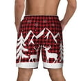 thumbnail image 4 of Balery Christmas Buffalo Plaid Mens Swim Trunks Swim Shorts for Men Quick Dry Inseam Beach Shorts with Compression Liner Pocket-Large, 4 of 9