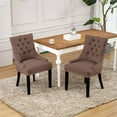 thumbnail image 2 of Costaelm Modern Upholstered Wingback Dining Chair, Brown (Set of 1), 2 of 11