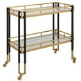 thumbnail image 2 of Uttermost Kentmore Contemporary Iron Metal and Glass Bar Cart in Black/Gold, 2 of 4