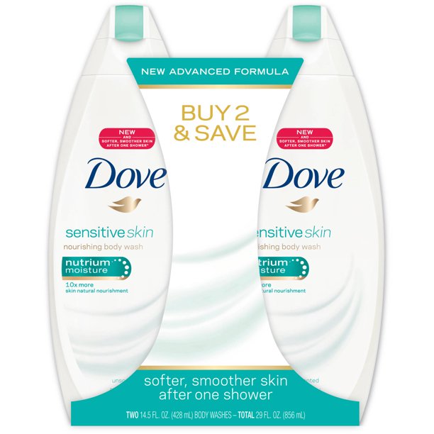Dove Sensitive Skin 14.5 Oz. Body Wash, Twin Pack