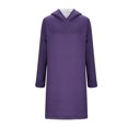 thumbnail image 4 of Kaemgyyd Long Sleeve Dress for Women Winter Warm Fleece Sherpa Lined Tunic Dress Soft Solid Hooded Sweatshirts Dresses, 4 of 6