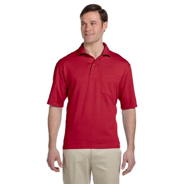 Jerzees Men's Five Point Left Chest Pocket Polo Shirt, Style 436MP