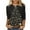 Black, variant on Women's Star Print T Shirts Christmas 3/4 Length Sleeve Round Neck Loose Soft Tee Tops Holiday Work Gift Shirt