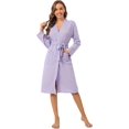 thumbnail image 4 of LAICAIW Waffle Knit Robes for Women Soft Unisex Lightweight Spa Bathrobe Absorbent Quick Dry Shower Robe for Men, 4 of 6