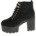 thumbnail image 2 of Soda Women's Climate Faux Leather Lace-Up Thick Platform Chunky Heel Lug Ankle Bootie, 2 of 4