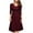 Wine, variant on Fesfesfes Women Gowns Patchwork Skull Lace Splicing 3/4 Sleeve Vintage Party Dress