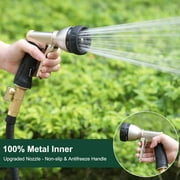 FANHAO Heavy Duty Metal Hose Nozzle, High Pressure Watering Nozzle with 7 Spray Patterns for Garden
